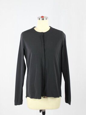 LULULEMON LAB Solo Swim Jersey Black Button Up Shirt Blouse, Size S